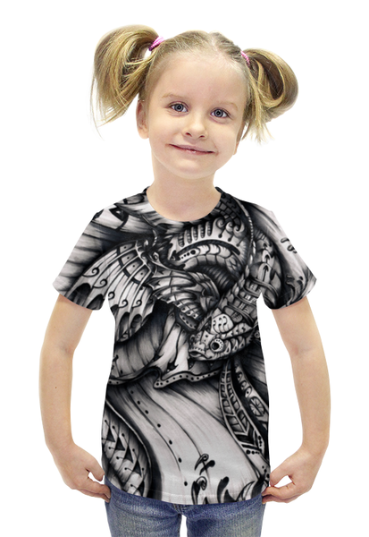 Заказать детскую футболку в Москве. Футболка с полной запечаткой для девочек Рыбка Кои от Александр Дентон - готовые дизайны и нанесение принтов.