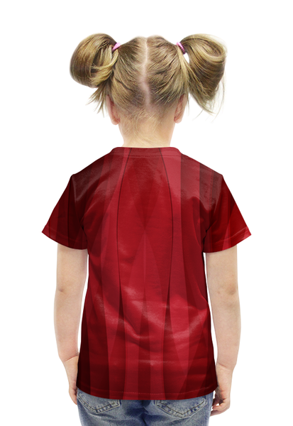 Заказать детскую футболку в Москве. Футболка с полной запечаткой для девочек Красная абстракция от BeliySlon - готовые дизайны и нанесение принтов.