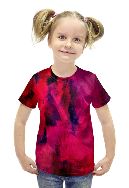 Заказать детскую футболку в Москве. Футболка с полной запечаткой для девочек Оттенки красок от THE_NISE  - готовые дизайны и нанесение принтов.