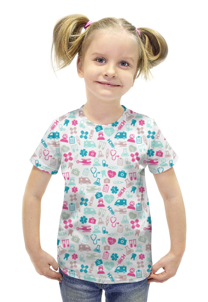 Заказать детскую футболку в Москве. Футболка с полной запечаткой для девочек Доктор (Doctor) от Илья Щеблецов - готовые дизайны и нанесение принтов.