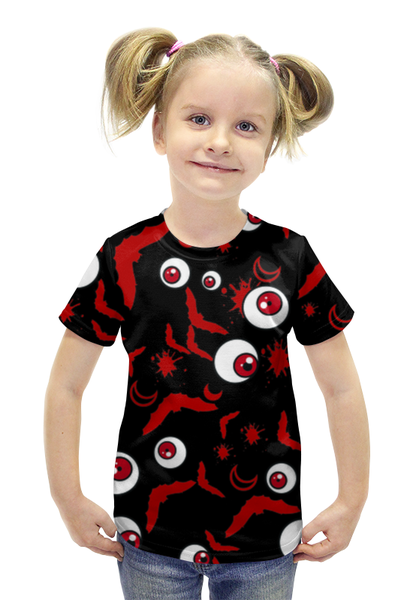 Заказать детскую футболку в Москве. Футболка с полной запечаткой для девочек Eyeball bat от Riyo  - готовые дизайны и нанесение принтов.