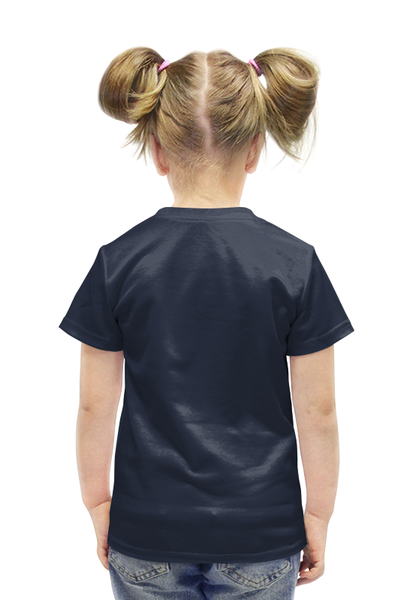 Заказать детскую футболку в Москве. Футболка с полной запечаткой для девочек Собачка плавец  от ПРИНТЫ ПЕЧАТЬ  - готовые дизайны и нанесение принтов.
