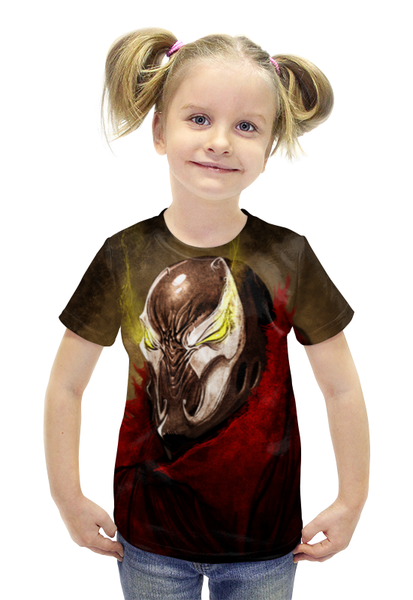 Заказать детскую футболку в Москве. Футболка с полной запечаткой для девочек Спаун (Spawn) от scoopysmith - готовые дизайны и нанесение принтов.
