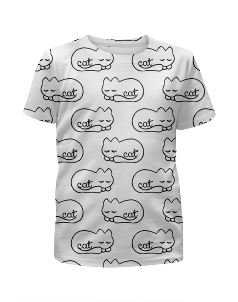 Заказать детскую футболку в Москве. Футболка с полной запечаткой для девочек Спящие коты от irinavk - готовые дизайны и нанесение принтов.