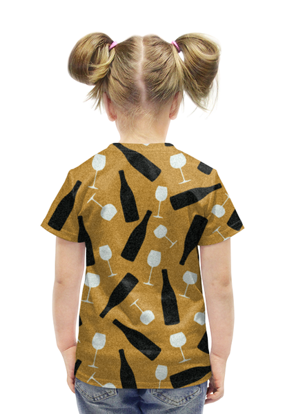 Заказать детскую футболку в Москве. Футболка с полной запечаткой для девочек винное настроение от stepan gilev - готовые дизайны и нанесение принтов.