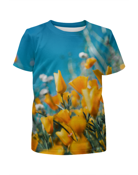 Заказать детскую футболку в Москве. Футболка с полной запечаткой для девочек Весна от FireFoxa - готовые дизайны и нанесение принтов.