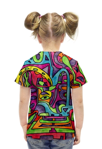 Заказать детскую футболку в Москве. Футболка с полной запечаткой для девочек FP`PF-O[]80 от Vadim Koval - готовые дизайны и нанесение принтов.