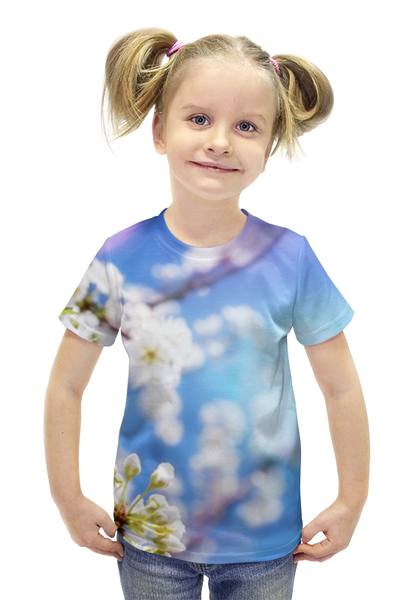 Заказать детскую футболку в Москве. Футболка с полной запечаткой для девочек  Вишня от THE_NISE  - готовые дизайны и нанесение принтов.