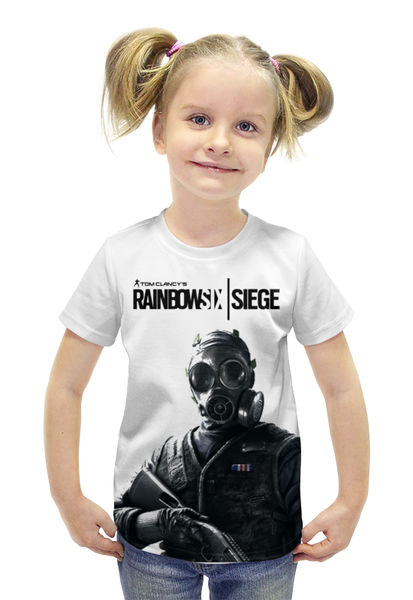 Заказать детскую футболку в Москве. Футболка с полной запечаткой для девочек Rainbowsix: siege от game-fan - готовые дизайны и нанесение принтов.