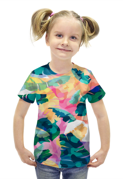 Заказать детскую футболку в Москве. Футболка с полной запечаткой для девочек ❖Flowers❖ от balden - готовые дизайны и нанесение принтов.