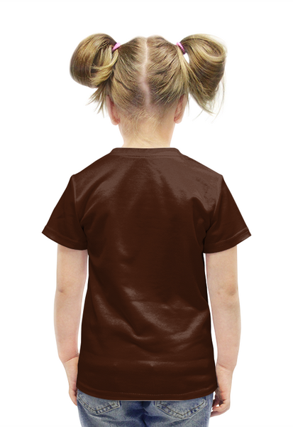 Заказать детскую футболку в Москве. Футболка с полной запечаткой для девочек Волк и луна от  PRO_DESIGN - готовые дизайны и нанесение принтов.