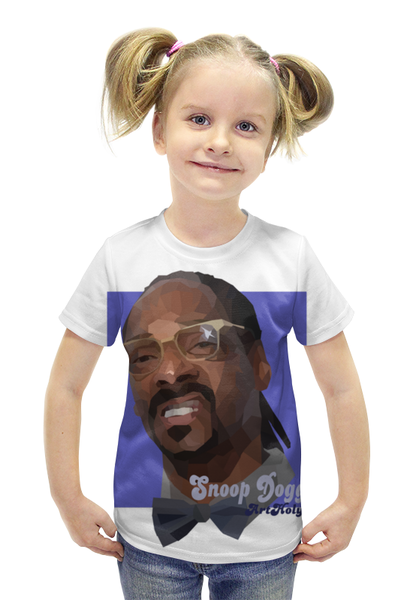 Заказать детскую футболку в Москве. Футболка с полной запечаткой для девочек Снуп Дог от CoolDesign - готовые дизайны и нанесение принтов.