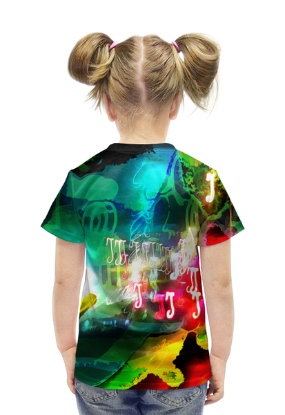 Заказать детскую футболку в Москве. Футболка с полной запечаткой для девочек Abstract Raster 160 от Мастер Спектр - готовые дизайны и нанесение принтов.