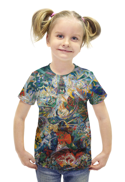 Заказать детскую футболку в Москве. Футболка с полной запечаткой для девочек Битва Огней, Кони-Айленд (Джозеф Стелла) от trend - готовые дизайны и нанесение принтов.