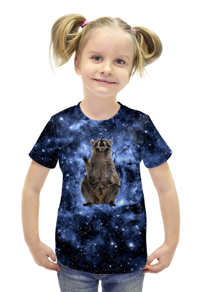 Заказать детскую футболку в Москве. Футболка с полной запечаткой для девочек Полоскун от THE_NISE  - готовые дизайны и нанесение принтов.