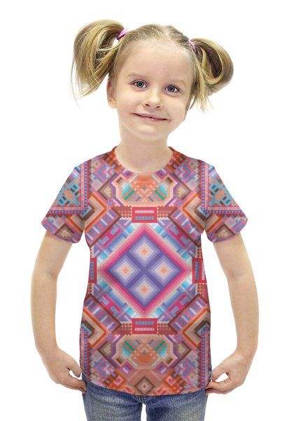 Заказать детскую футболку в Москве. Футболка с полной запечаткой для девочек  с абстрактным рисунком от Vadim Koval - готовые дизайны и нанесение принтов.