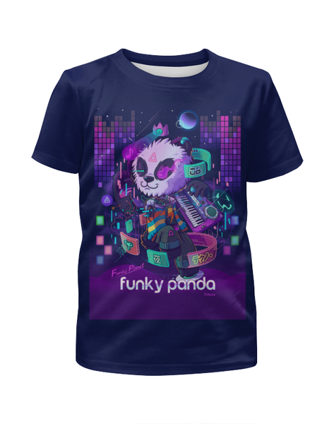 Заказать детскую футболку в Москве. Футболка с полной запечаткой для девочек Funky Panda от Leichenwagen - готовые дизайны и нанесение принтов.