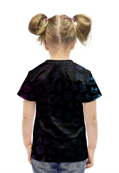 Заказать детскую футболку в Москве. Футболка с полной запечаткой для девочек Fortnite, DJ Yonder от geekbox - готовые дизайны и нанесение принтов.