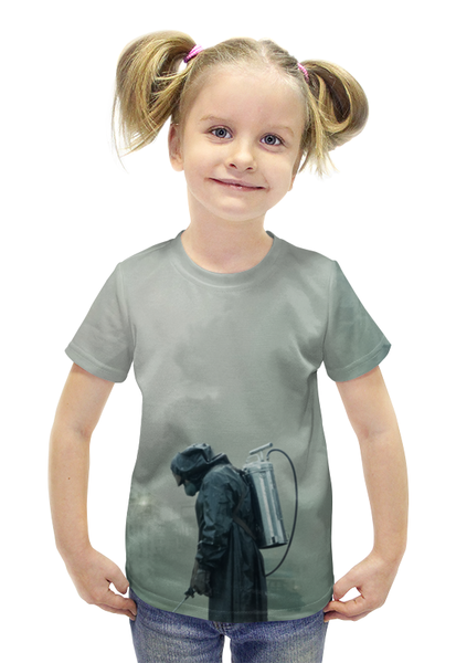 Заказать детскую футболку в Москве. Футболка с полной запечаткой для девочек Чернобыль от skynatural - готовые дизайны и нанесение принтов.