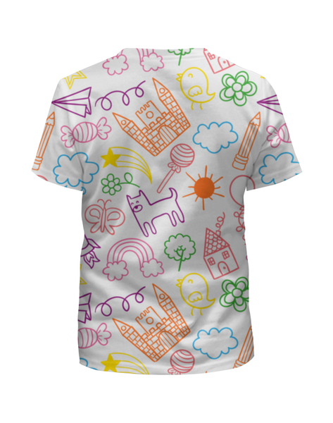 Заказать детскую футболку в Москве. Футболка с полной запечаткой для девочек Летняя от BeliySlon - готовые дизайны и нанесение принтов.