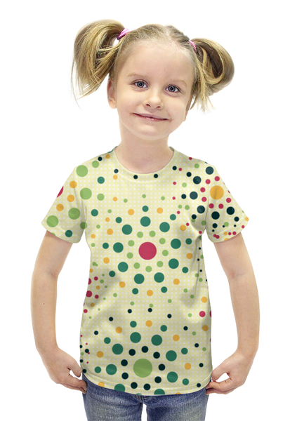 Заказать детскую футболку в Москве. Футболка с полной запечаткой для девочек Круговой Орнамент от Leichenwagen - готовые дизайны и нанесение принтов.