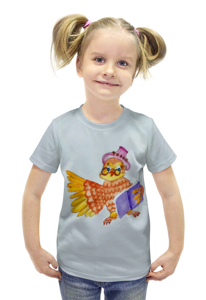 Заказать детскую футболку в Москве. Футболка с полной запечаткой для девочек Скоро в школу от mrs-snit@yandex.ru - готовые дизайны и нанесение принтов.