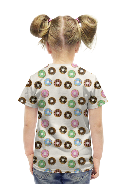 Заказать детскую футболку в Москве. Футболка с полной запечаткой для девочек Сладкие пончики от T-shirt print  - готовые дизайны и нанесение принтов.
