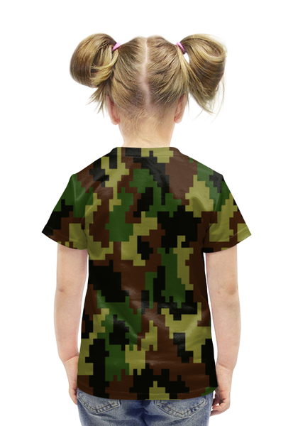 Заказать детскую футболку в Москве. Футболка с полной запечаткой для девочек Пиксели от THE_NISE  - готовые дизайны и нанесение принтов.