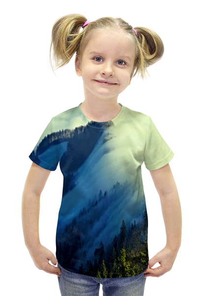 Заказать детскую футболку в Москве. Футболка с полной запечаткой для девочек Живописный пейзаж от THE_NISE  - готовые дизайны и нанесение принтов.