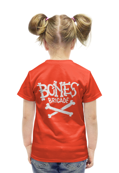 Заказать детскую футболку в Москве. Футболка с полной запечаткой для девочек Bones Brigade от Leichenwagen - готовые дизайны и нанесение принтов.