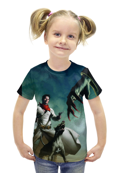Заказать детскую футболку в Москве. Футболка с полной запечаткой для девочек Тёмная Башня  от cherdantcev - готовые дизайны и нанесение принтов.