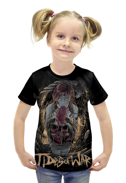 Заказать детскую футболку в Москве. Футболка с полной запечаткой для девочек Tides Of War от Leichenwagen - готовые дизайны и нанесение принтов.