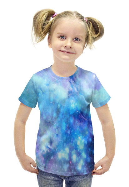 Заказать детскую футболку в Москве. Футболка с полной запечаткой для девочек космос от THE_NISE  - готовые дизайны и нанесение принтов.