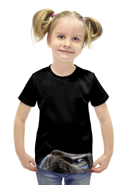 Заказать детскую футболку в Москве. Футболка с полной запечаткой для девочек Взгляд от queen  - готовые дизайны и нанесение принтов.