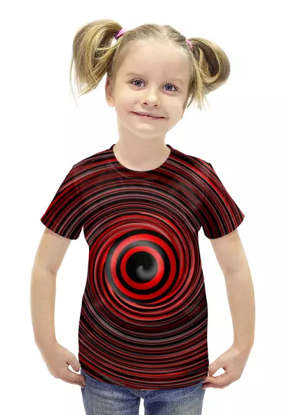 Заказать детскую футболку в Москве. Футболка с полной запечаткой для девочек Вишневый вихрь от Alexey Evsyunin - готовые дизайны и нанесение принтов.