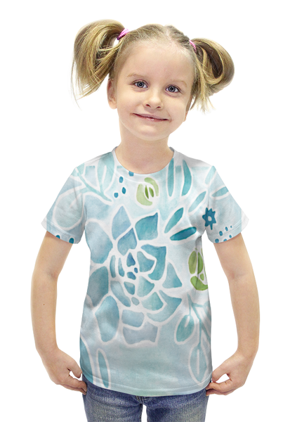 Заказать детскую футболку в Москве. Футболка с полной запечаткой для девочек Ботаника от galkagalka - готовые дизайны и нанесение принтов.