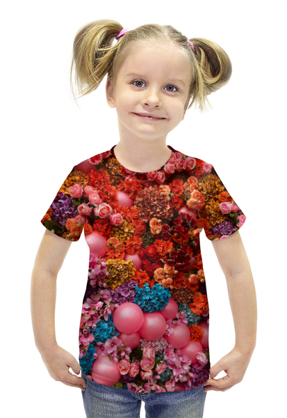 Заказать детскую футболку в Москве. Футболка с полной запечаткой для девочек С 8 марта! от FireFoxa - готовые дизайны и нанесение принтов.