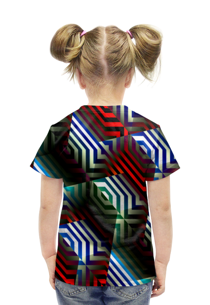 Заказать детскую футболку в Москве. Футболка с полной запечаткой для девочек Цветной орнамент от THE_NISE  - готовые дизайны и нанесение принтов.
