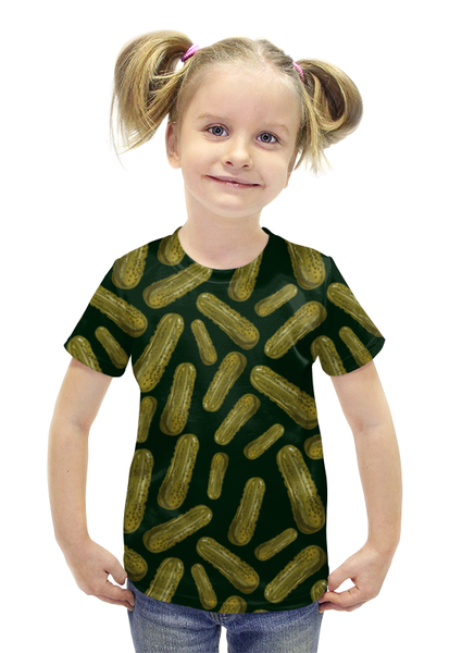 Заказать детскую футболку в Москве. Футболка с полной запечаткой для девочек соленые огурчики от stepan gilev - готовые дизайны и нанесение принтов.