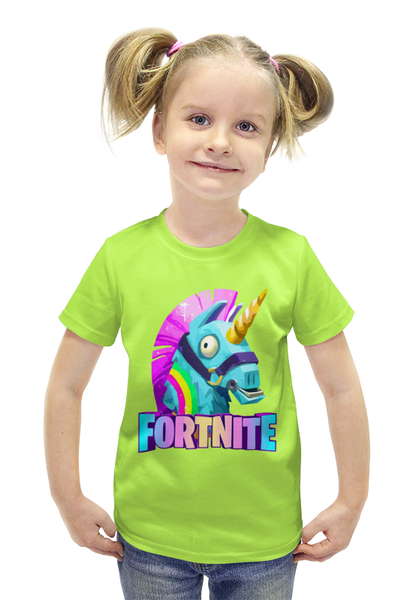 Заказать детскую футболку в Москве. Футболка с полной запечаткой для девочек Fortnite   от T-shirt print  - готовые дизайны и нанесение принтов.
