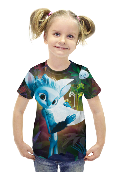 Заказать детскую футболку в Москве. Футболка с полной запечаткой для девочек Хранитель Луны от skynatural - готовые дизайны и нанесение принтов.