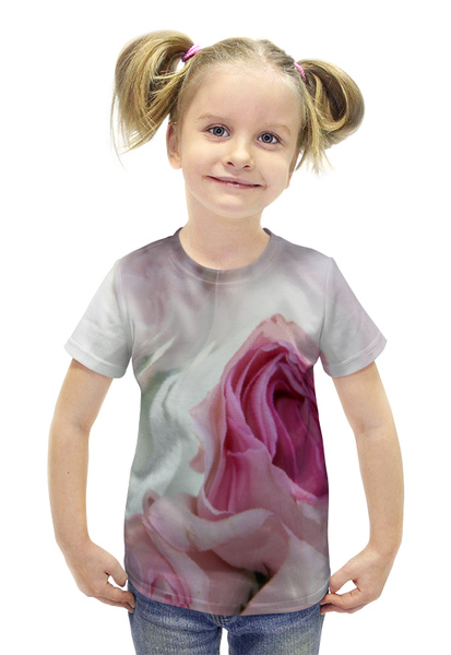 Заказать детскую футболку в Москве. Футболка с полной запечаткой для девочек Сон Розы от kristinakroa@yandex.ru - готовые дизайны и нанесение принтов.