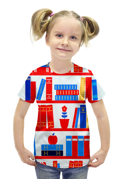 Заказать детскую футболку в Москве. Футболка с полной запечаткой для девочек Книги от THE_NISE  - готовые дизайны и нанесение принтов.