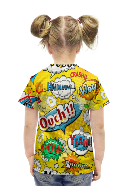 Заказать детскую футболку в Москве. Футболка с полной запечаткой для девочек Pop-Art от THE_NISE  - готовые дизайны и нанесение принтов.