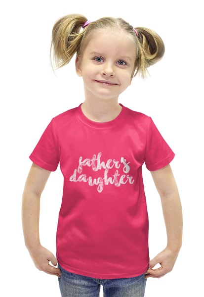 Заказать детскую футболку в Москве. Футболка с полной запечаткой для девочек Папина дочка от Hop Shop - готовые дизайны и нанесение принтов.