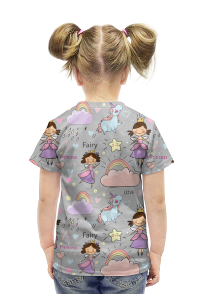 Заказать детскую футболку в Москве. Футболка с полной запечаткой для девочек Принцесса от icase - готовые дизайны и нанесение принтов.