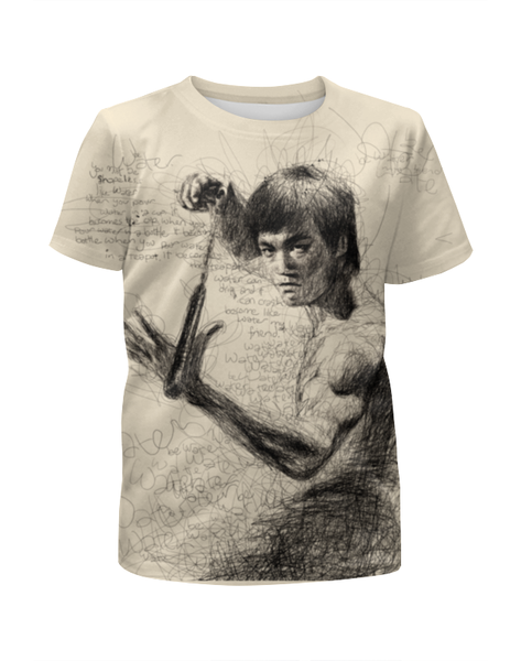 Заказать детскую футболку в Москве. Футболка с полной запечаткой для девочек Bruce Lee от Leichenwagen - готовые дизайны и нанесение принтов.