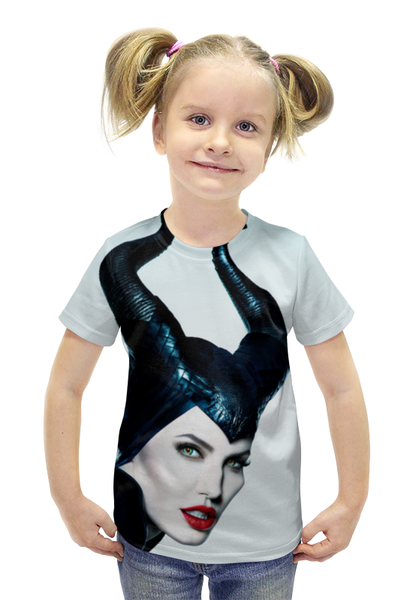 Заказать детскую футболку в Москве. Футболка с полной запечаткой для девочек Малефисента от skynatural - готовые дизайны и нанесение принтов.