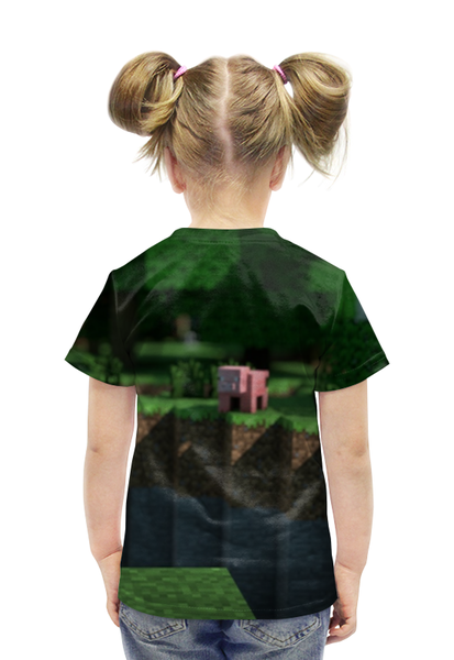 Заказать детскую футболку в Москве. Футболка с полной запечаткой для девочек Minecraft от Dover - готовые дизайны и нанесение принтов.