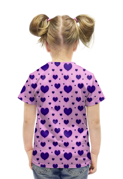 Заказать детскую футболку в Москве. Футболка с полной запечаткой для девочек Синее сердце от THE_NISE  - готовые дизайны и нанесение принтов.